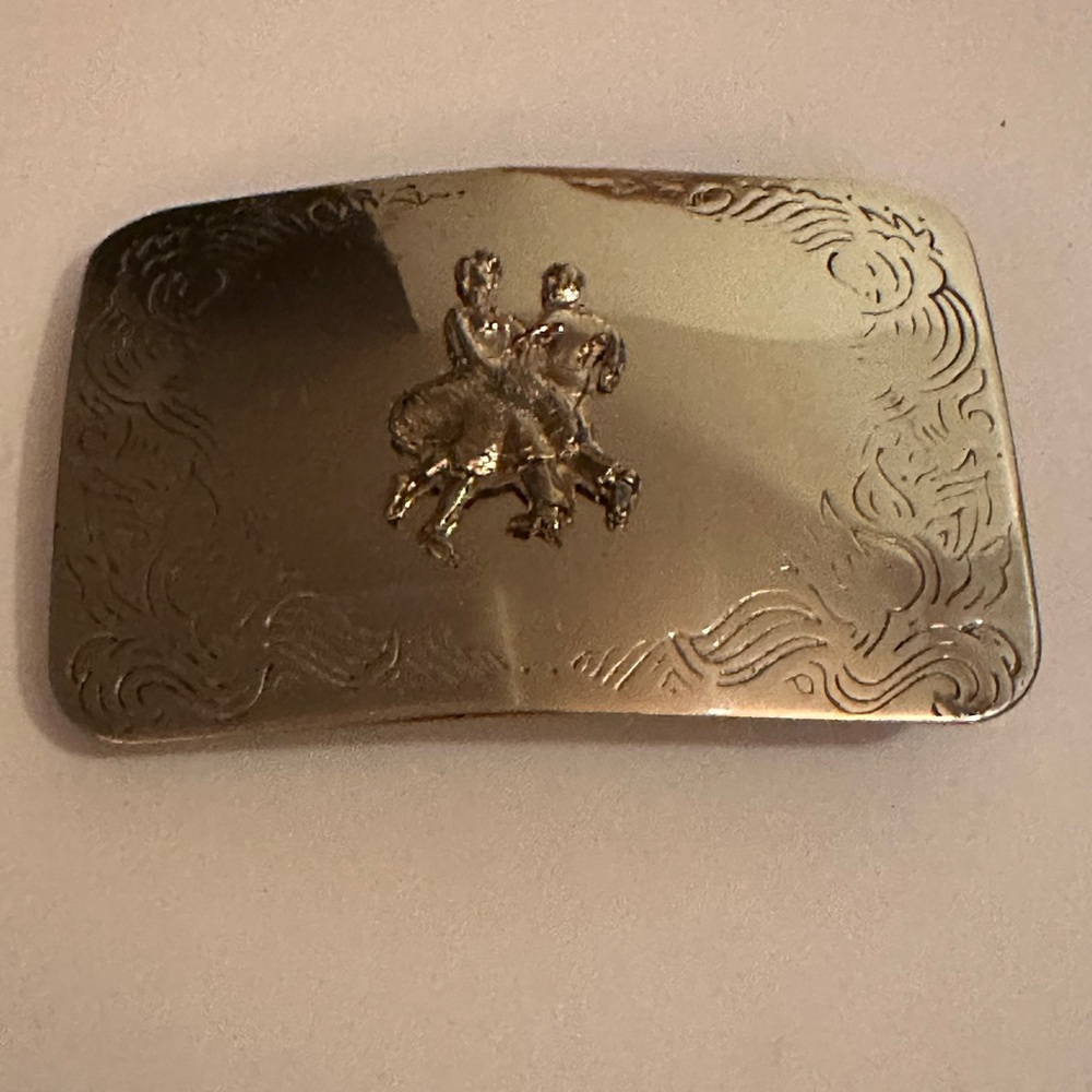 Silver Engraved Belt Buckle